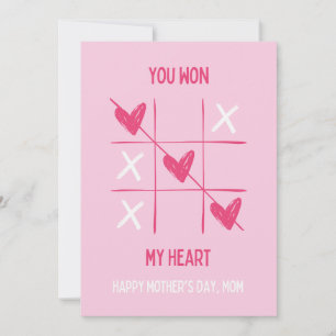 Leuke Roze Hart Spel Moederdag Wenskaart Kaart