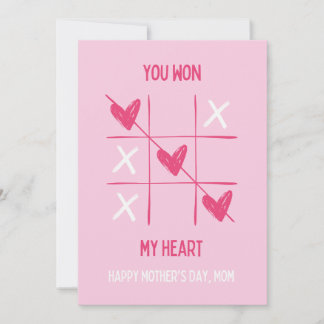 Leuke Roze Hart Spel Moederdag Wenskaart Kaart
