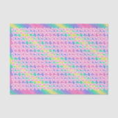 Leuke roze harten op regenboog tissuepapier (Voorkant)