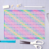 Leuke roze harten op regenboog tissuepapier (Craft)