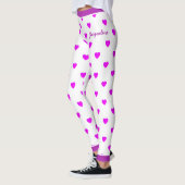 Leuke roze harten op wit leggings (Links)