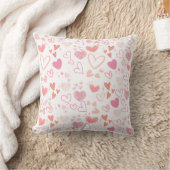 Leuke Roze Harten Patroon Decoratie Kussen (Deken)