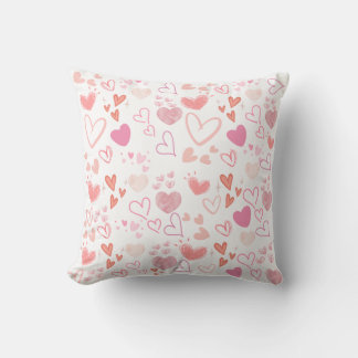 Leuke Roze Harten Patroon Decoratie Kussen
