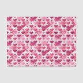 Leuke Roze Harten Patroon Tissuepapier (Voorkant)