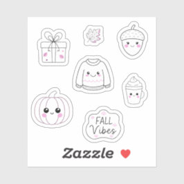 Leuke roze herfst stickers Pack
