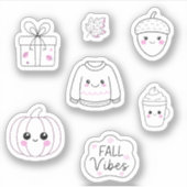 Leuke roze herfst stickers Pack (Voorkant)