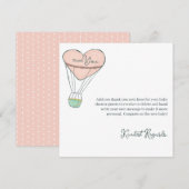 Leuke roze heteluchtballon Het is een meisje Baby  Bedankkaart (Voorkant / Achterkant)