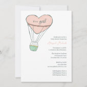 Leuke roze heteluchtballon Het is een meisje Baby  Kaart (Voorkant)