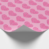 Leuke roze hond kat poot prints hart cadeaupapier (Hoek)