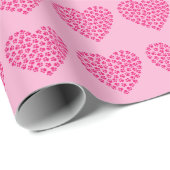 Leuke roze hond kat poot prints hart cadeaupapier (Rol Hoek)