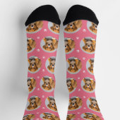Leuke Roze Honden Foto Pootafdruk Custom Sokken (Top)
