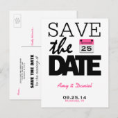 Leuke roze kalender | Het Briefkaart Datum opslaan (Voorkant / Achterkant)