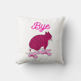 Leuke Roze Kat Bye Tekst Kussen