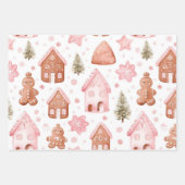 Leuke roze kerst zoete traktaties inpakpapier vel (Voorkant 2)
