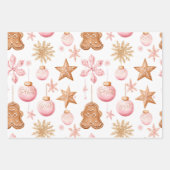 Leuke roze kerst zoete traktaties inpakpapier vel (Voorkant)