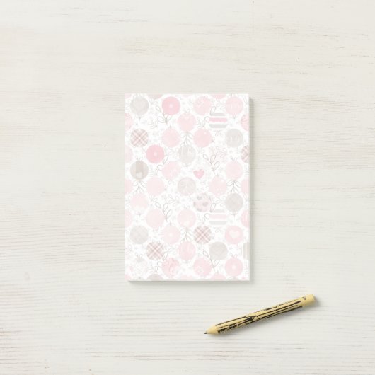 Leuke roze kerstbal Ornamenten Post-it® Notes (Op bureau)