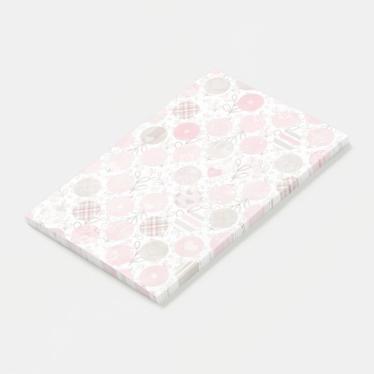 Leuke roze kerstbal Ornamenten Post-it® Notes (Schuin)