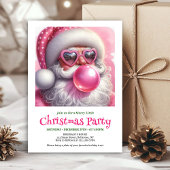 Leuke roze kerstman bubble gum waterverf Kerstmis Kaart