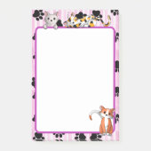 Leuke roze kleur met poten schattige kittens 4" x  post-it® notes (Voorkant)