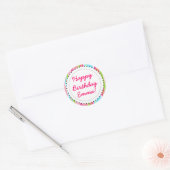 Leuke roze kleur strepen en Stippen Stickers (Envelop)