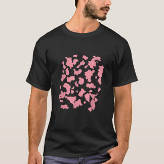 Leuke Roze Koe Print Esthetische Patroon voor Dier T-shirt