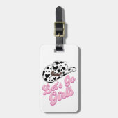 Leuke Roze Landelijke Let's Go Girls Meisjesuitje Bagagelabel (Voorkant verticaal)