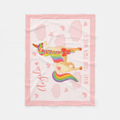 Leuke roze magische regenboog eenhoorn in wolken fleece deken (Voorkant)