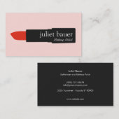 Leuke roze make-up artiest lippenstift Logo Beauty Visitekaartje (Voorkant / Achterkant)
