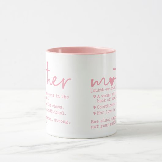 Leuke Roze Mam Definition Moederdag Gift Mok (Midden)