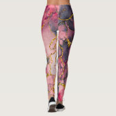 Leuke roze marmeren leggings (Achterkant)