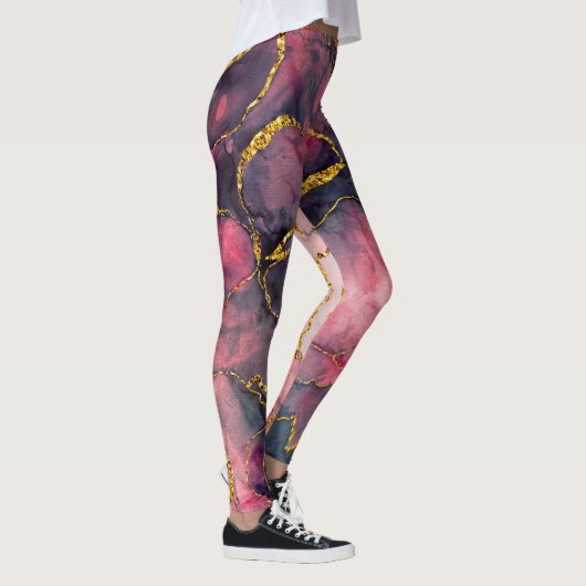 Leuke roze marmeren leggings (Rechts)