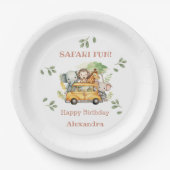 Leuke Roze Meisjes Oerwoud Safari Verjaardag Papieren Bordje (Voorkant)