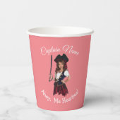 Leuke Roze Meisjes Piraat Papieren Bekers (Achterkant)