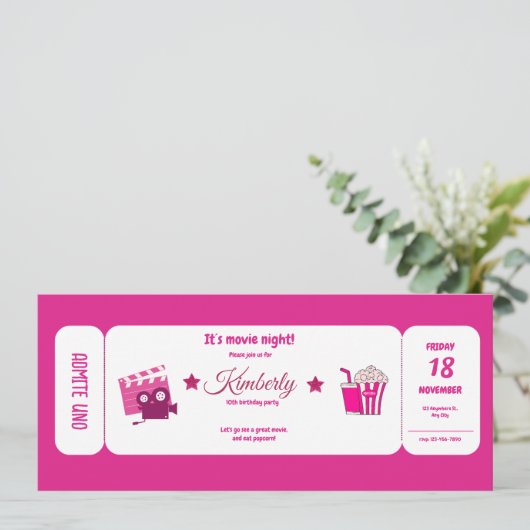 Leuke roze meisjesglitter verjaardag kaart (Staand voorkant)