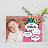 Leuke Roze Moderne Verjaardagsfeest Foto Strip All Kaart (Staand voorkant)