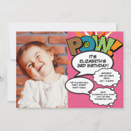 Leuke Roze Moderne Verjaardagsfeest Foto Strip Elk Kaart