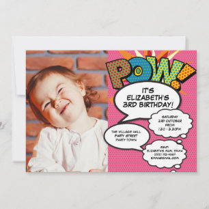 Leuke Roze Moderne Verjaardagsfeest Foto Strip Elk Kaart