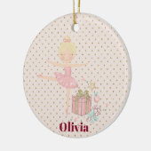 Leuke roze notenkraker ballerina keramisch ornament (Links)