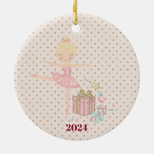 Leuke roze notenkraker ballerina keramisch ornament