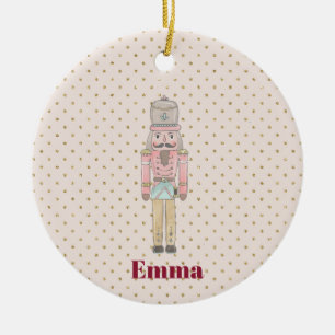 Leuke roze notenkraker keramisch ornament