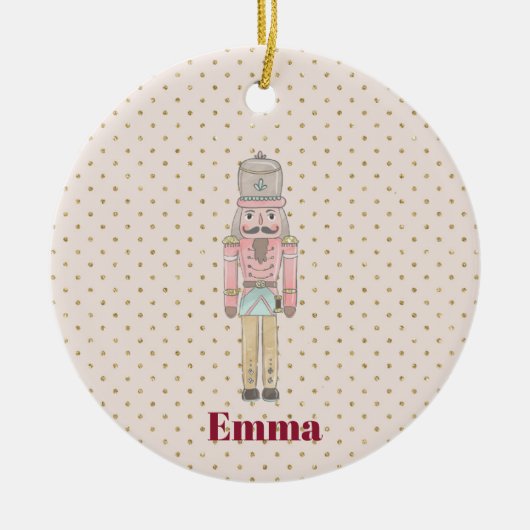 Leuke roze notenkraker keramisch ornament (Voorkant)