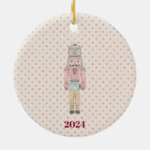 Leuke roze notenkraker keramisch ornament (Achterkant)