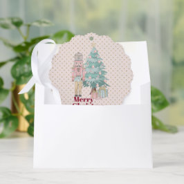 Leuke roze notenkraker ornament kaart