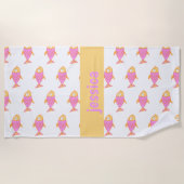 Leuke roze & oranje gepersonaliseerde vissen, strandlaken (Voorkant)