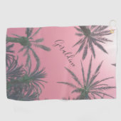 Leuke roze palmboom print golfhanddoek (Horizontaal)
