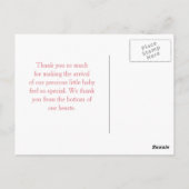 Leuke roze paraplu en boog Baby shower dank u Briefkaart (Achterkant)