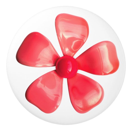 Leuke roze perzik madeliefje bloem bloemenlente zo keramische knop (Voorkant)