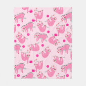 Leuke roze pickleball luiaards 🦥 fleece deken (Voorkant)