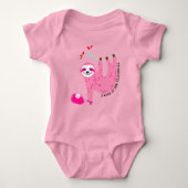 Leuke roze pickleball luiaards 🦥 romper (Voorkant)