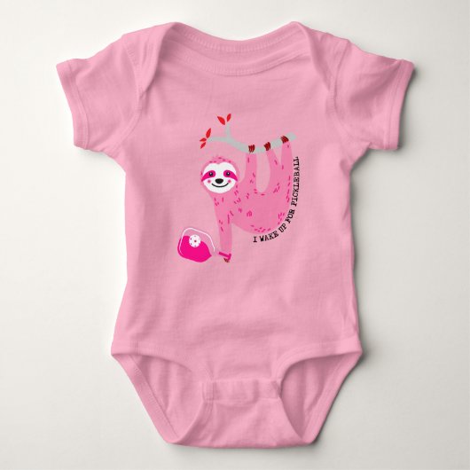 Leuke roze pickleball luiaards 🦥 romper (Voorkant)